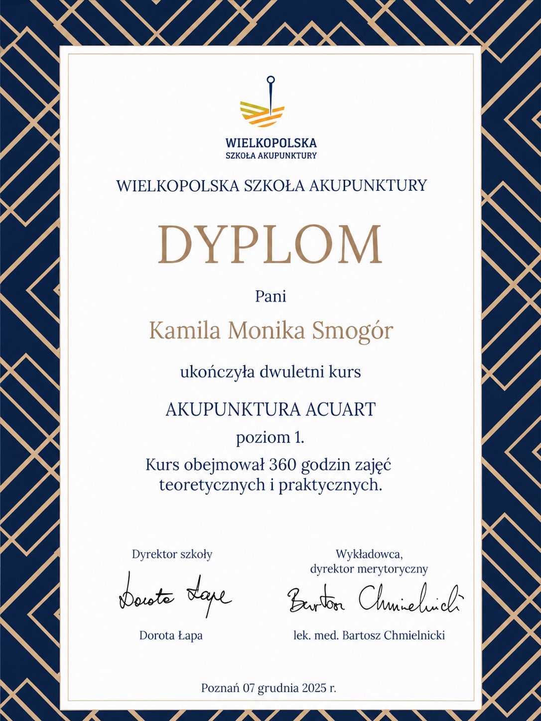 Akupunktura Acuart, poziom 1 - Wielkopolska Szkoła Akupunktury